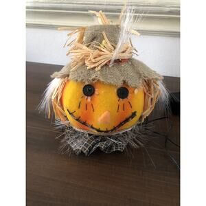 Vtg Halloween Fiber Optic Light Up Scarecrow Head Jack O Lantern🔥🎃 Autumn